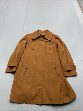 Vintage Tan Button Front Trench Coat